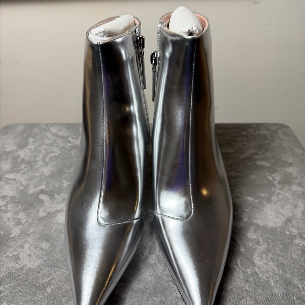 Brand New Kate Spade Silver Garnish Zip Up Ankle Boots Size 9 - Picture 12 of 16